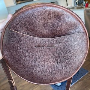 Portland Leather Large Circle Crossbody in the color cold brew